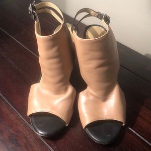 Ann Taylor Open Toe Slingback Wedge Shoes 11M